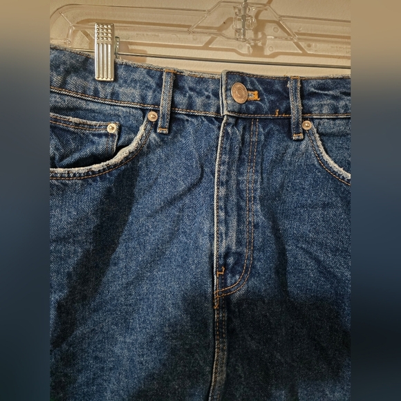 Zara Cutoff Jean Mini Skirt Women Size Medium Distressed Denim - Picture 4 of 5